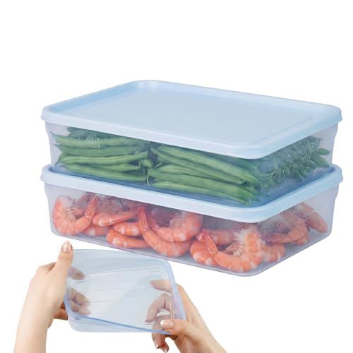carrotez Flexible Freezer Storage Containers with lids - Easy Release & Stackable Meal Prep Containers, 2Pack 5.5cup (44oz)