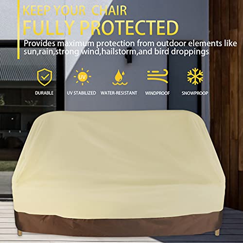 Patio Sofa Covers,2 Pack Patio Furniture Cover With 2 Padded Handles And Elastic Hem Cord, Durable Outdoor Sofa Cover 210D Oxford Polyester Waterproof Dustproof Anti-Uv(58W X 32D X 31H,Beige Coffee) #TOP7