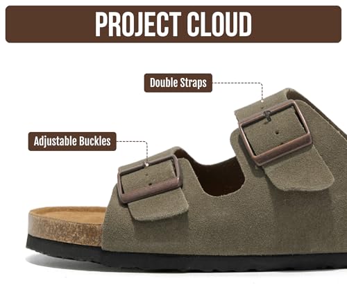 Image of Project Cloud Mens Sandals, 100% Genuine Leather Mens Slides (Heritage)