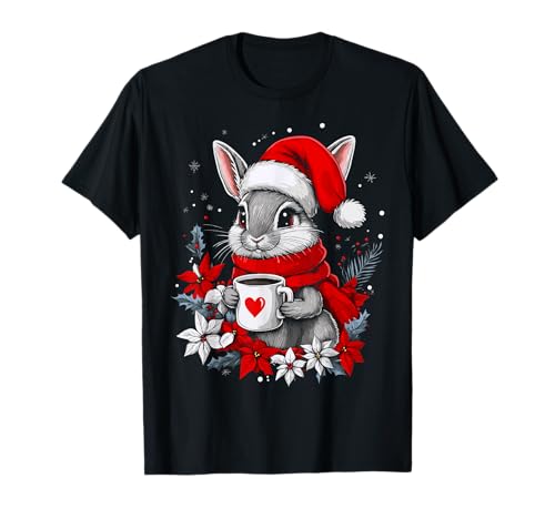 Hase Weihnachten Deko Frauen Männer Kinder Weihnachten Hase T-Shirt