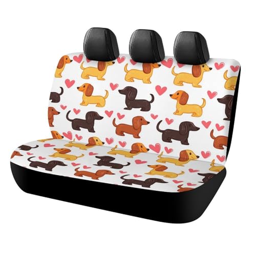 Housses de siège arrière de voiture protège banquette motif teckel
