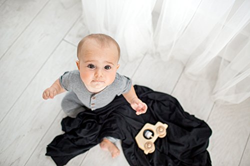 Image of Copper Pearl Swaddle Blankets for Newborns | Soft Stretchy Receiving Blankets for Boys and Girls | Large 46 x 46 Inch Baby Blankets | Lightweight and Breathable Swaddles | Midnight
