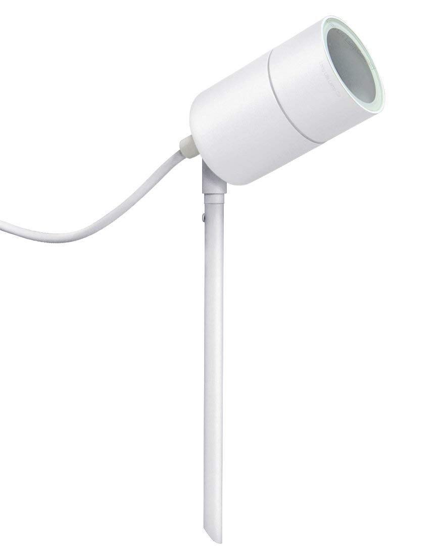 Zenon Lighting Collection Outdoor Garden Spike Light Stainless Steel White Finish Adjustable Head IP65 ZLC0202W