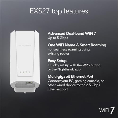 NETGEAR Nighthawk WiFi 7 Extender EXS27, up to 1,500 sq ft, 5 Gbps - image 7