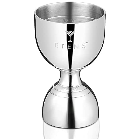 Etens Jigger for Bartending | Bar Spirit Measuring Jigger 2 oz 1 oz | Shot Measure Jigger with Measurements Inside | Double Chaser Bell Jigger | Cocktail Cover