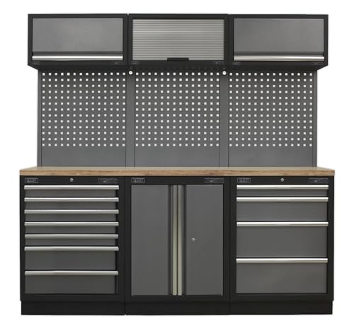 Image of Sealey APMSSTACK07W Superline Pro 2.0m Storage System - Wood Worktop