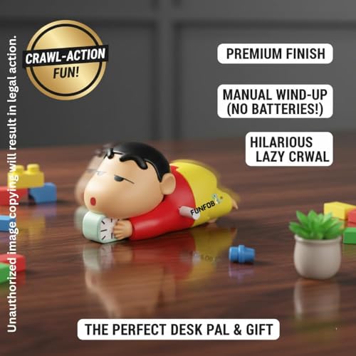 Image of FUNFOB Shinchan Moving Toy | Shinchan Action Figure Toys for Boys & Girls PVC Multicolour | Shin-chan White Moving