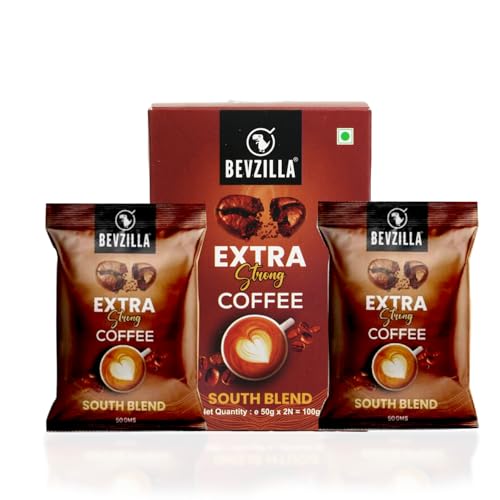 Image of Bevzilla Instant Filter Coffee Powder - South Blend | 70% Coffee, 30% Chicory | 100g (50g x 2 Packs) | No Added Sugar | Bold Taste | Quick Preparation