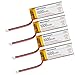 MakerHawk 4 Pack 3.7V 1000mAh LiPo Battery Rechargeable 1S 3C 102050 Lithium Polymer Batteries with Dual Protection Board, Micro JST 2.0 Connector Plug for Electronic Device