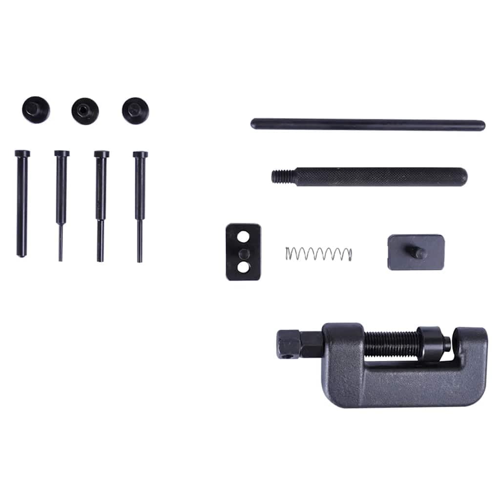 Universal Motorrad Auto ATV Kettentrenner Nietwerkzeug aus Stahl mit 3 Trennspitzen für Kettengrößen #35 bis #630 inklusive Aufbewahrungsbox und vielseitigem Reparaturset für Heimwerker und