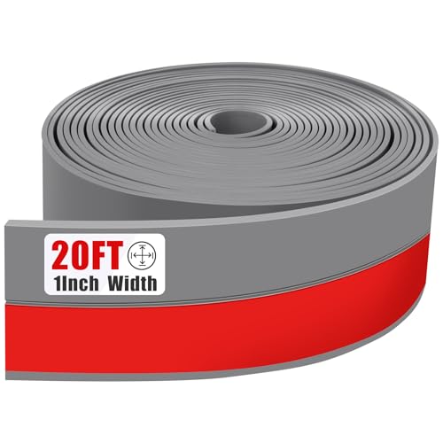 Draft Seal Tape for Doors and Windows 1 in x 20 Ft Silicone Weather Stripping Extra Thick 2mm Door Seal Strip with Strong Adhesive Draft Insulation Stopper Side Seal - Gray