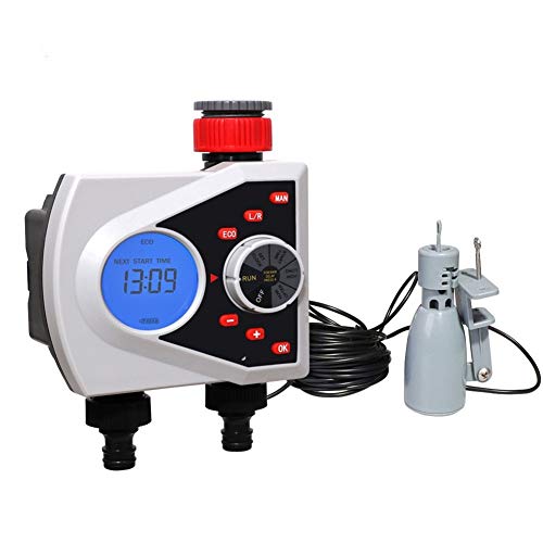 Lijincheng Timed Irrigation Two Outlets Garden Automatic Watering Timer Digital Electronic Solenoid Valve Sprinkler Timer Rain Sensor