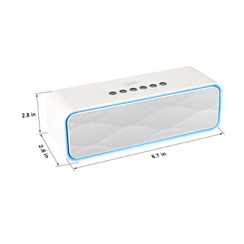Portable Bluetooth Stereo Speaker, 2X5W Dual Acoustic Drivers, FM Radio & Handsfree Speakerphone, Micro SD Card & USB & AUX Slots for Smart Phone, MP3, iPad, Tablet & More - Thumbnail 2