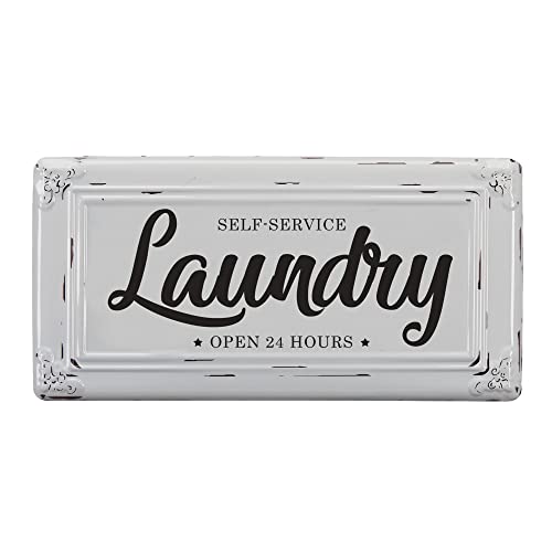 Barnyard Designs Self-Service Laundry Wall Sign Vintage Primitive Country Laundry Room Home Decor 14” X 7” #TOP5