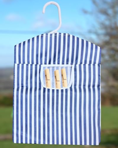 PaulStore Hanging Fabric Peg Bags Clothes Line Laundry Washing Basket Storage Pouch Hanger Blue - Image 3