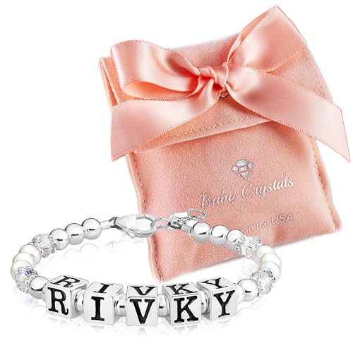 Personalized Brithstone Jewelry, Name Bracelet, Sterling Silver Initial Alphabet Beads, Birthstone Bracelet, Birthday Girl, Baptism Gifts Bracelets for Girls