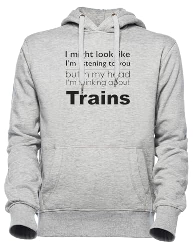 Sweat à capuche train gris parfait pour voyager en train ou pour les journées de détente
