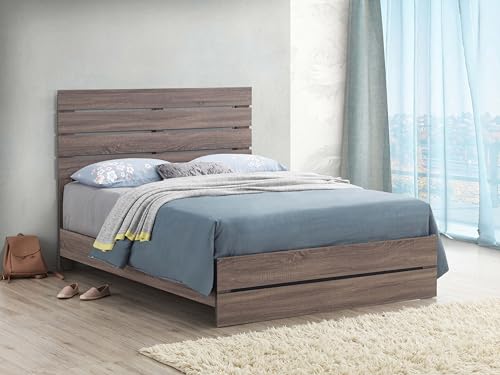 Coaster Home Furnishings - Brantford - Wood Panel Bed with Slatted Headboard, Low-Profile Frame and Scratch-Resistant Laminate - Bedroom - Queen Size - Barrel Oak - 207041Q by Coaster Fine Furniture - Used condition - Image 2