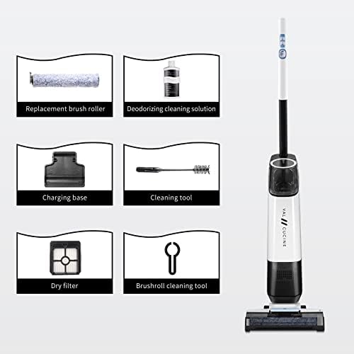VAL CUCINE Wet Dry Vacuum Cleaner,3-in-1 Vacuum Cleaner Mop with Dual-tank, Lightweight Multi-Surface Hard Floors Cleaning with Self-Cleaning Design