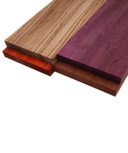 Barrington Hardwoods Imported Exotic Hardwood Variety Pack - Padauk, Zebrawood,