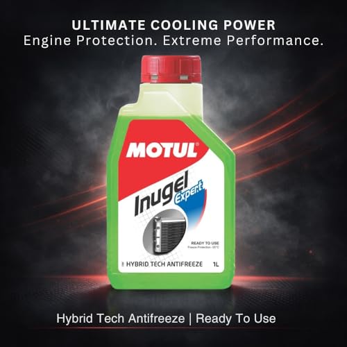Image of Motul Inugel Expert Hybrid Tech Antifreeze Coolant for Bikes - Ready-to-Use Radiator Fluid, Prevents Overheating & Corrosion, Long-Lasting Engine Protection, 1L