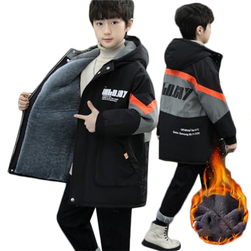 [JYTCGSU] j̎q EChu[J[ N LbY ȃWPbg t[ht h ȃR[g AE^[ q  Wp[ h H~ 120-170cm (170cm, ubN/IW)