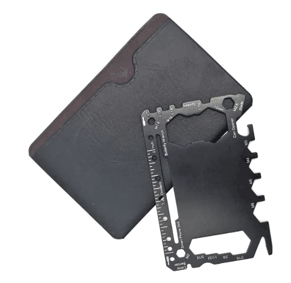 46 in 1 Multitool Wallet Card Tool Stainless Steel Stocking Stuffers Gifts Outdoor Camping Survival Accessories Multipurpose Gear Gadget, Wrenches, Screwdrivers