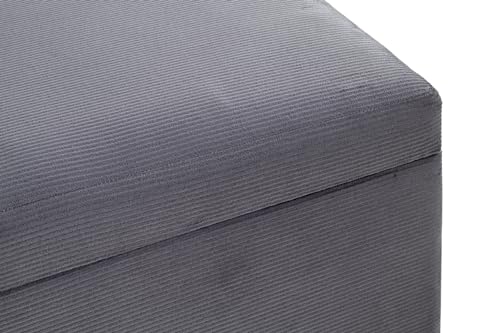 HAKU Möbel Sitztruhe grau, MDF, Textilgewebe Cord - Maße: B 58 cm x H 42 cm x T 39 cm, Style: Modern