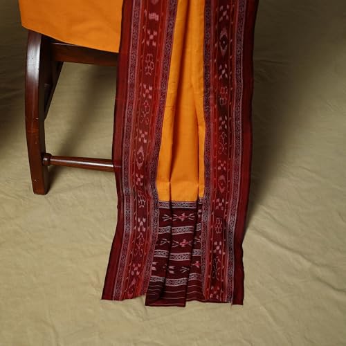 Image of Women's Stylish Embroidered Ikat Cotton Suit Material with Dupatta