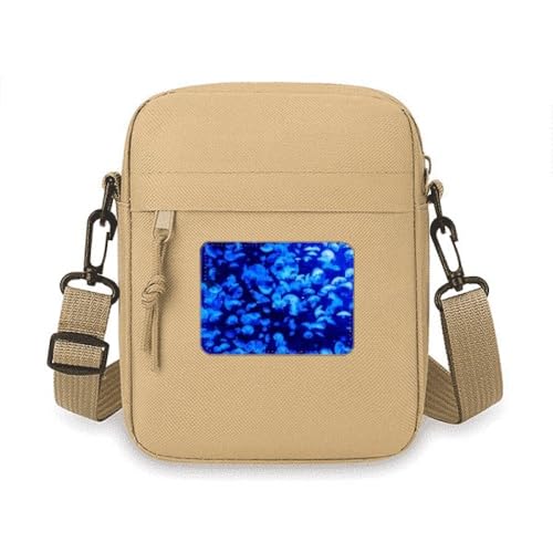 Sac à bandoulière bleu méduse pour téléphone portable et petits accessoires