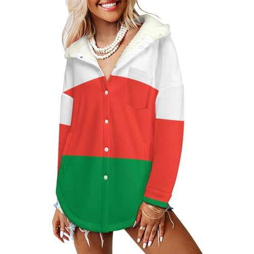 Sweat à capuche femme drapeau Oman manteau chaud veste polaire hoodies rouge