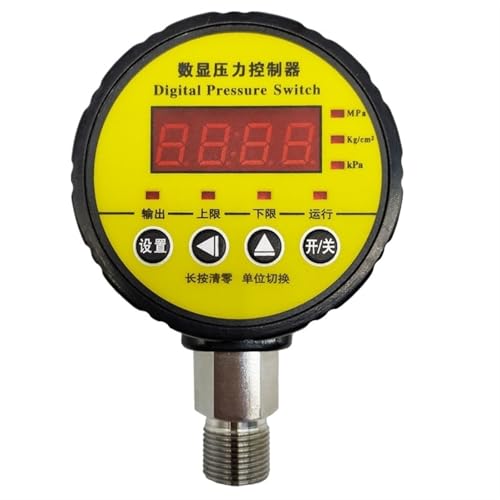 Low Limit High Limit Digital Pressure Switch 0-0.4Mpa 0.6Mpa 1.0Mpa 1.6Mpa 25Mpa 40Mpa AC380V Pressure Gauge with 2 Relay Output(G1/2,0-25Mpa)