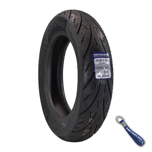 Metzeler Cruisetec MU85B16 77H TL V-Twin Motorcycle Rear Tire - Performance Perfected for Cruiser Custom & Heavy Tourers w/Enhanced Handling & Comfort - with Keychain