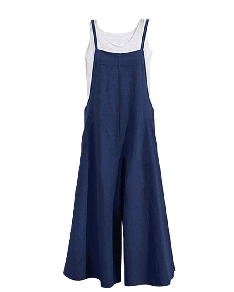 Tuta Corta Maternità In Lino - Senza Maniche, Con Tasche, Regolabile, Estiva E Comoda - Foto 14