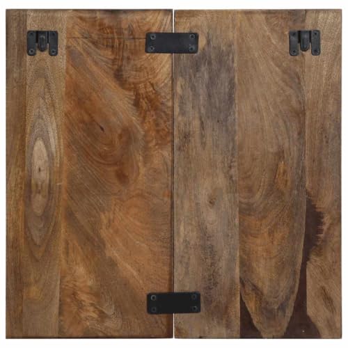 Table de chevet moderne en bois vieilli massif multicolore - 5