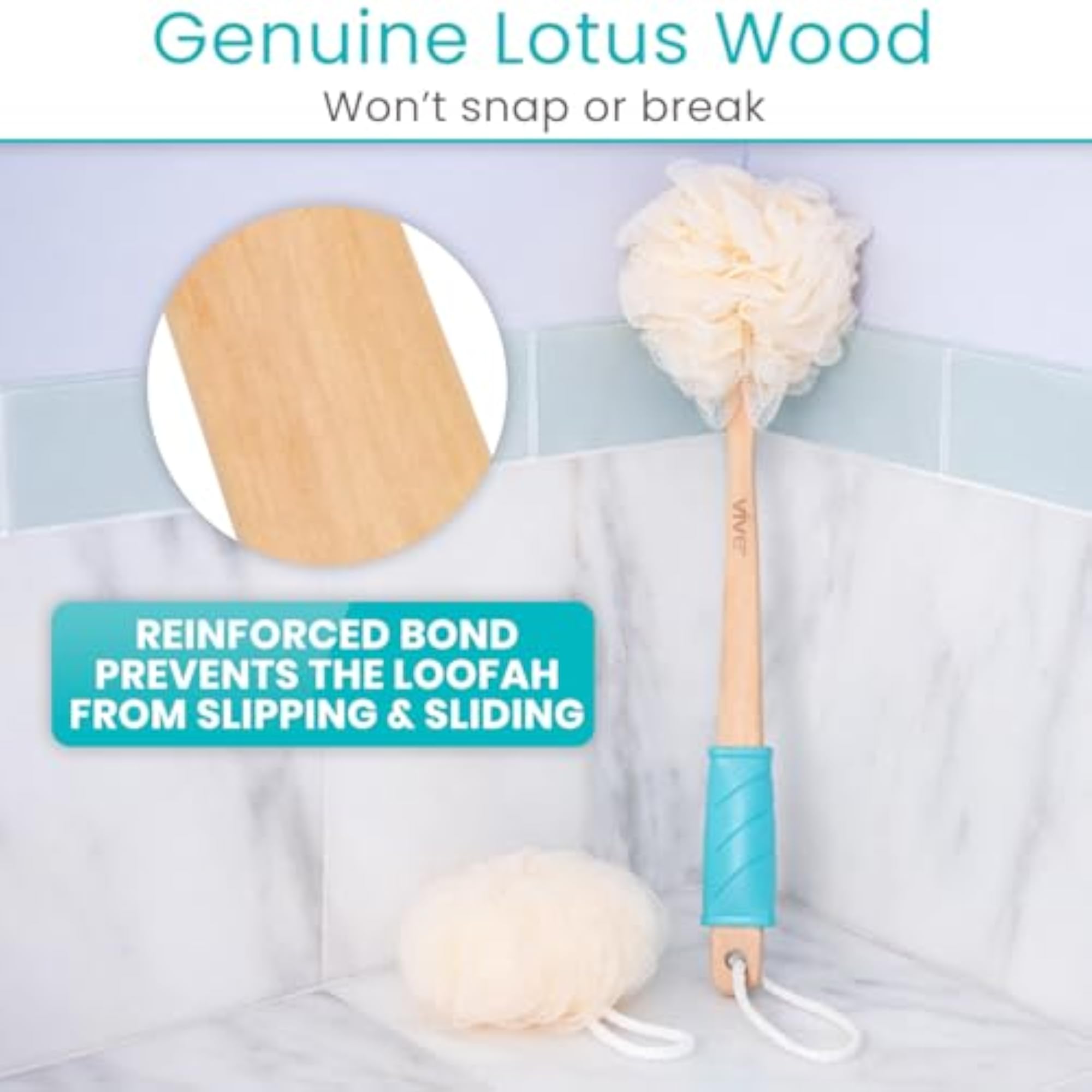 Long Handled Loofah Back Scrubber, Exfoliating Body Brush