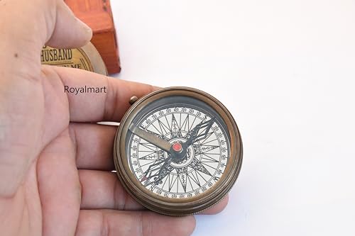 Brújula grabada de latón para regalo personalizable miniatura 2
