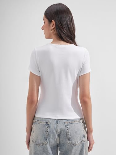 Image of Tokyo Talkies Women Pure Cotton Tops for Woman|Regular Fit Slim fit Crop Tops for Women Western|Top Tshirt for Women Stylish Western|Suitable for Casual and Workwear