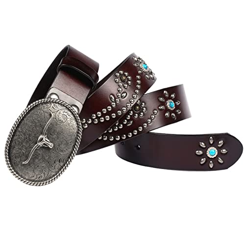 Ceinture en cuir pour homme solide et ajustée qui ne se déforme pas style cowboy