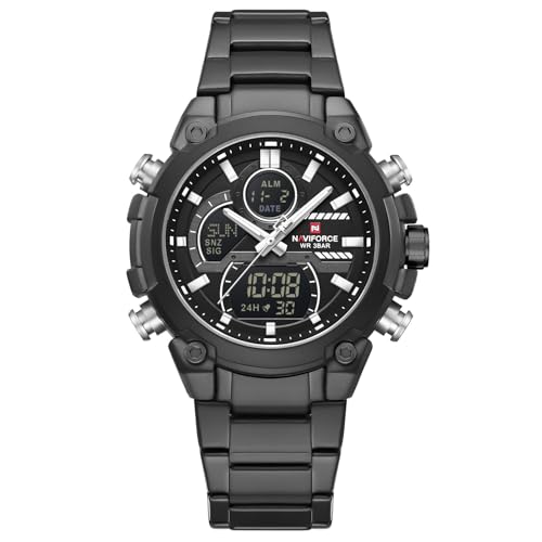 NaviForce NF9278-BBW Black White Multifunction Watch