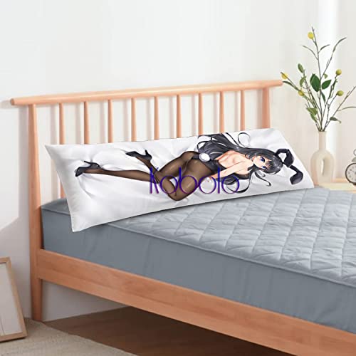 Kobolo Anime Pillowcase Cover Rascal Does Not Dream Of Bunny Girl Pillowcase Senpai Sakurajima Mai Character Pillow Case 59X19.6In #TOP2