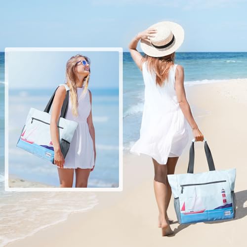 Image of G4Free Beach Bag, Waterproof Sandproof Beach Tote Bag, Large Capacity Foldable for Women