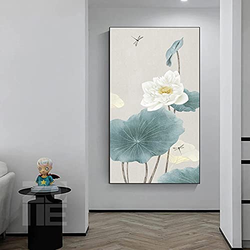 Cuadros de lienzo florales chinos modernos de 60x120cm para pasillo 3