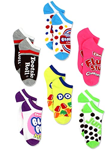 Topps Charms Candy Tootsie Roll Womens 6 Pack Socks (9-11 Womens (Shoe: 4-10), Multicolor No Show) #TOP2