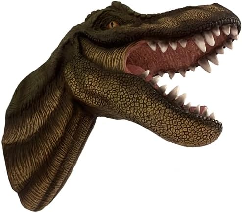 G&H Decor Massive T-Rex 36cm Head Sculpture  Hand Painted Animal Bust with Realistic Detail  Easy Hang 3D Dinosaur Wall Art - Faux Taxidermy Jurassic Dinosaurs T Rex Wall Decor Tyrannosaurus