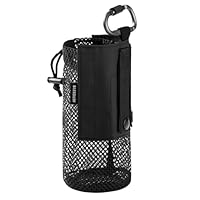 Bassdash Tactical Molle Wasserflasche Beutel mit Karabiner faltbar Mesh Flaschenhalter für Reisen Angeln Jagd Wandern Outdoor-Aktivitäten