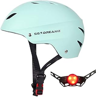 Adult Helmet with LED Safety Light – Commuter Bicycle Helmet for Men and Women - Adjustable Dial for Head Circumference 22