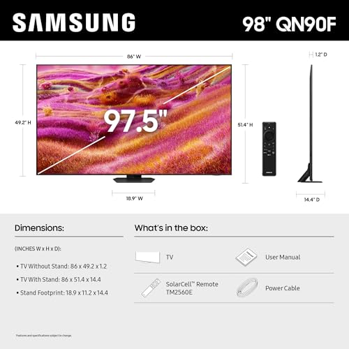 Image of Samsung 98-Inch Class Neo QLED 4K QN90F Series, Vision AI, Mini LED Smart TV (2025 Model, 98QN90F) Neo Quantum HDR+, Object Tracking Sound+ w /Dolby Atmos, Glare Free, Gaming Hub, Alexa Built-in