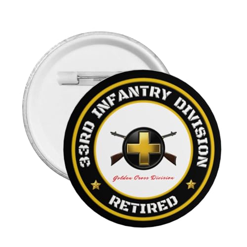 Qauirfe US 33rd Infantry Division Retired Express Your Unique Style with Our Fashionable Round Badges Large