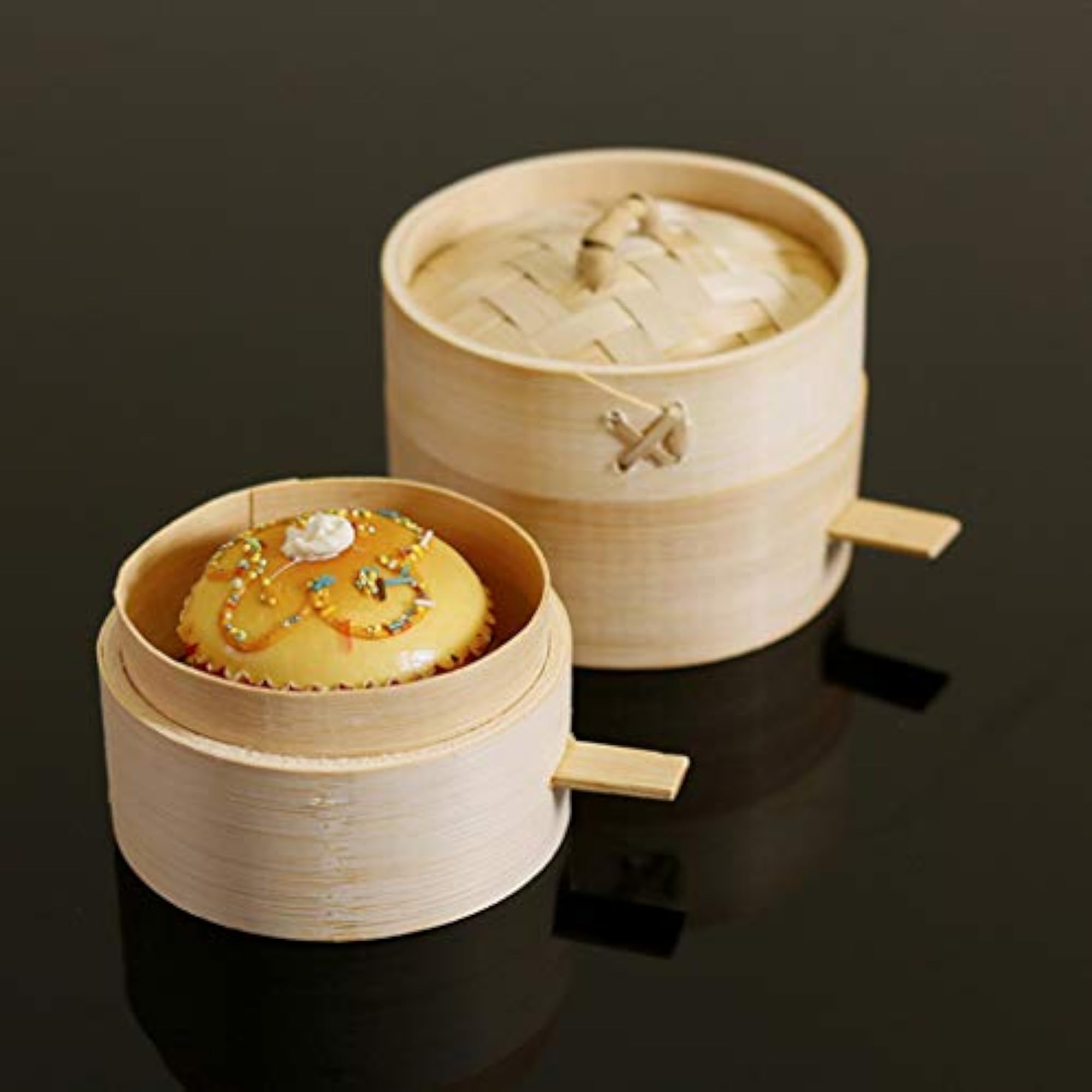 10cm Bamboo Steamer Basket for Dim Sum